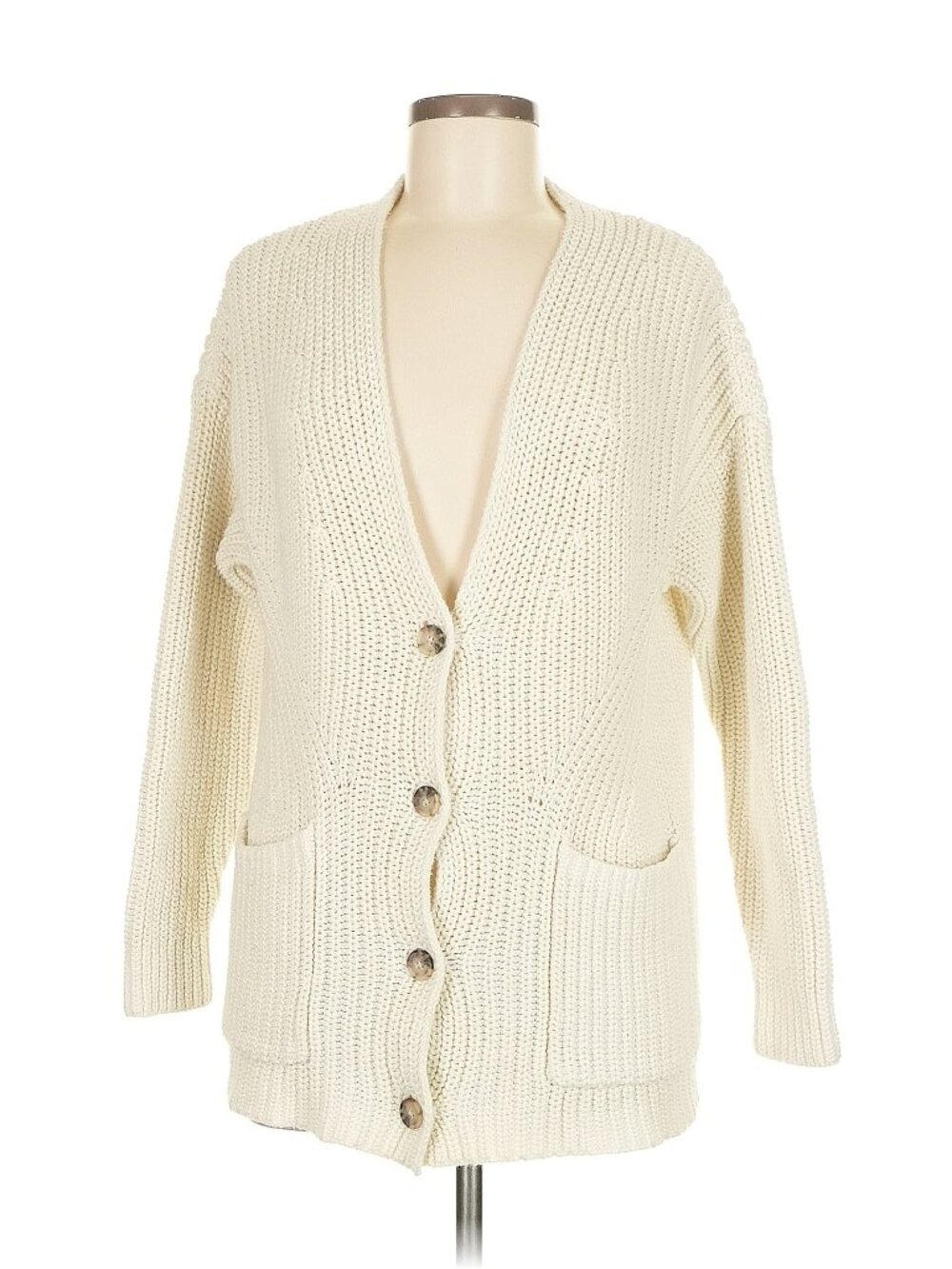 Madewell Long Cotton Front Pocket Cardigan
